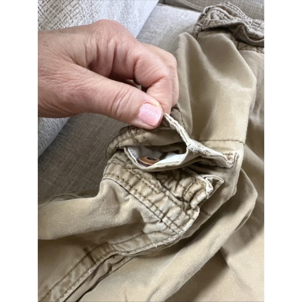 Vintage Y2K Hollister Cargo Shorts Tan Distressed Utlity Baggy Men's Size 34